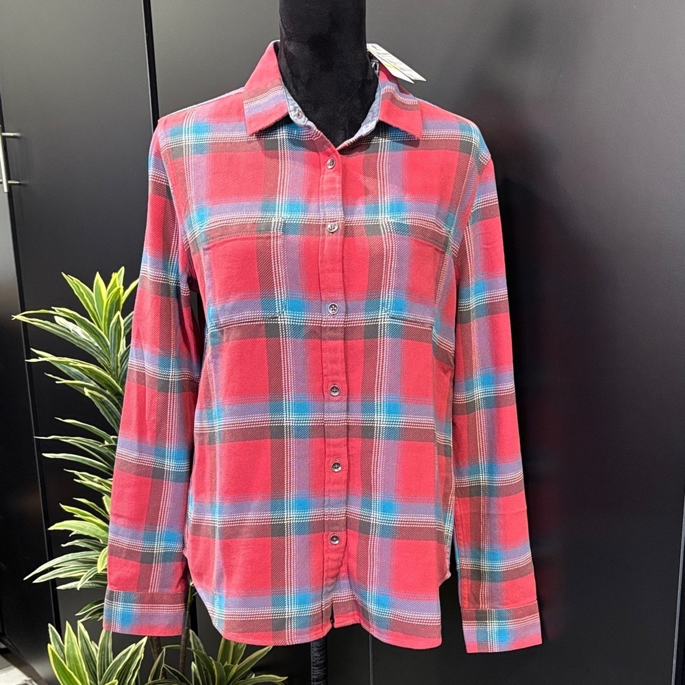 Flag & Anthem Plaid flannel 100% cotton, chest pocket, button down